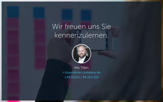 Nils Tißen
n.tissen@me-company.de
+49 (0)211 / 54 210 210
Wir freuen uns Sie
kennenzulernen.
 