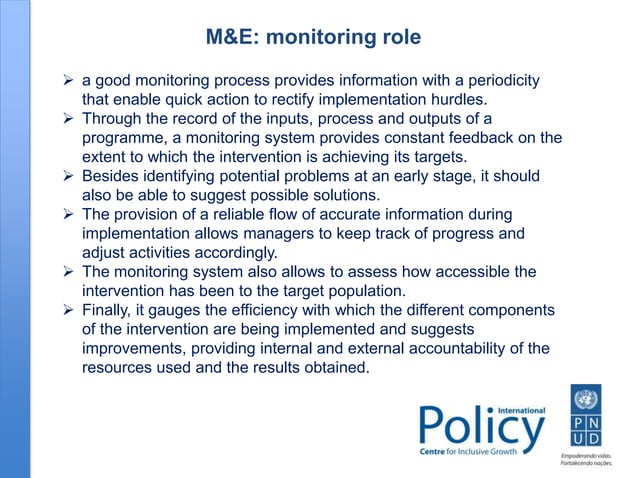 The role of Monitoring and Evaluation in Improving Public Policies ...