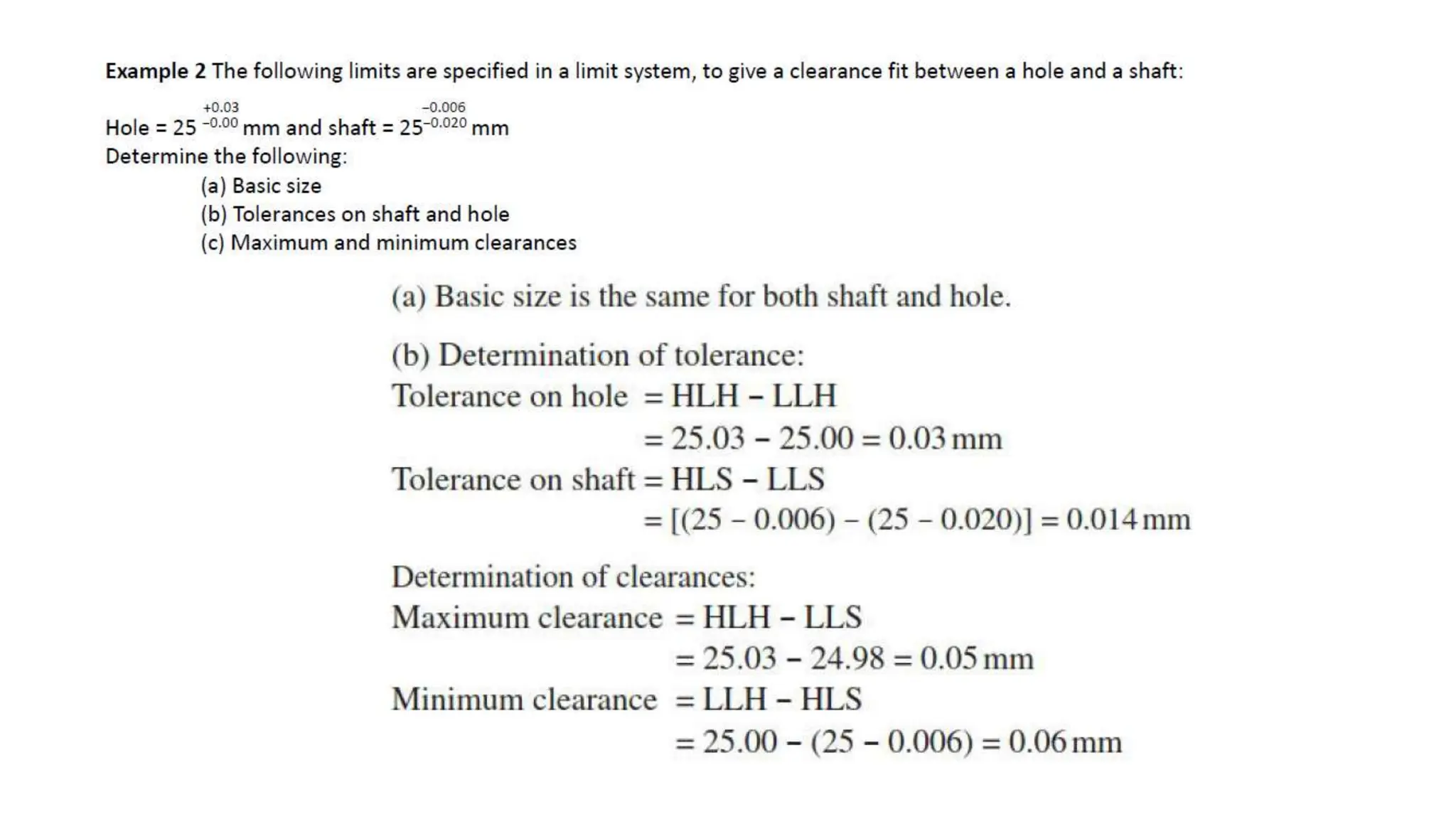 Fits and Tolerances -upper limit -lower limit
