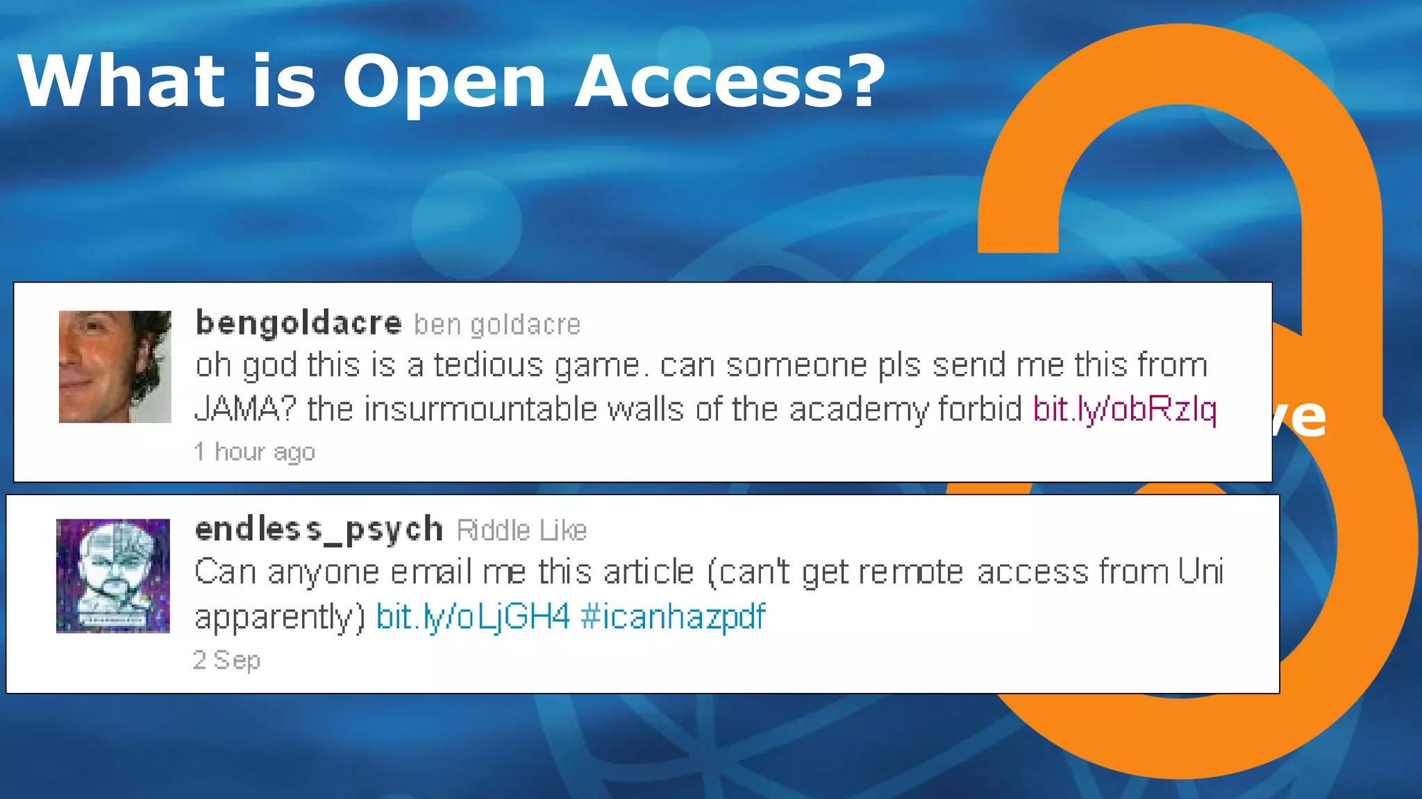 Free, immediate access  Deposition in a digital public archive Unrestricted reuse What is Open Access? 