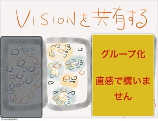 グループ化
直感で構いま
せん
13年4月26日金曜日
 