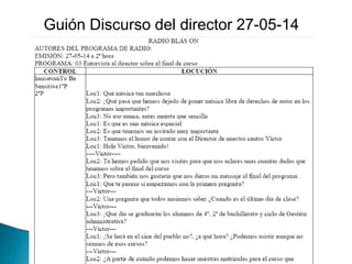 Guión Discurso del director 27-05-14
 