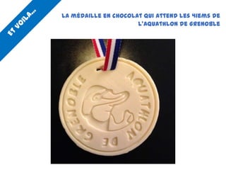 Fabrication des médailles en chocolat Aquathlon de Grenoble