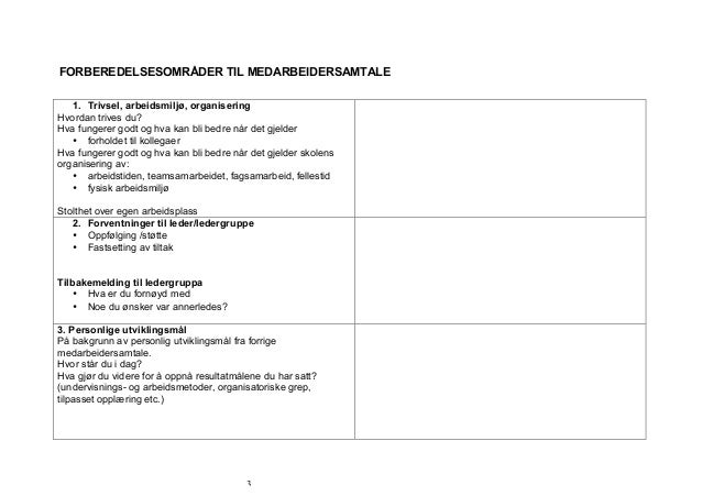 Medarbeidersamtaleskjema 2015 16