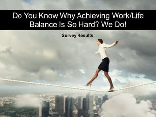 Do You Know Why Achieving Work/Life
Balance Is So Hard? We Do!
Survey Results
 