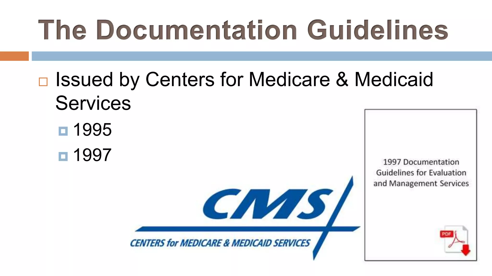  Issued by Centers for Medicare & Medicaid
Services
 1995
 1997
 