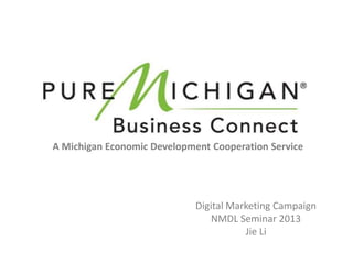 A Michigan Economic Development Cooperation Service




                             Digital Marketing Campaign
                                NMDL Seminar 2013
                                        Jie Li
 
