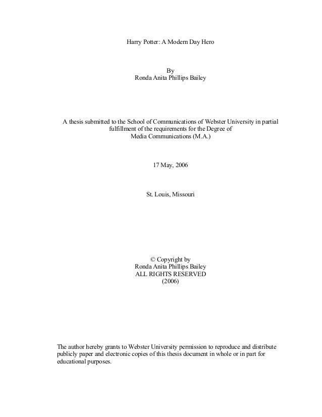 Phd thesis on harry potter