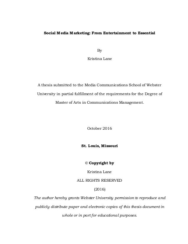 Master thesis social media marketing