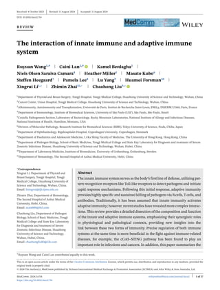 MedComm - 2024 - Wang - The interaction of innate immune and adaptive ...