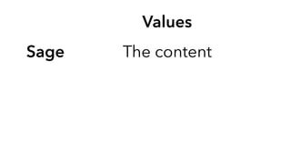 Values
The contentSage
 