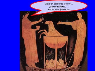 Meto un corderito viejo y…  ¡ábracadábra!…   Ahora sale jovencito 