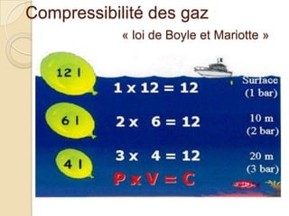 Compressibilité des gaz
« loi de Boyle et Mariotte »

 