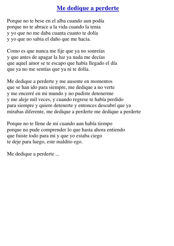 Me Dedique A Perderte Sin Acordes