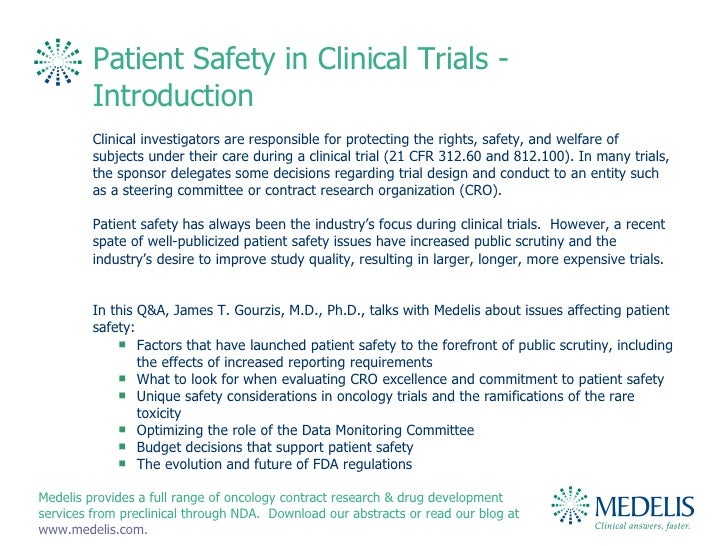 Patient Safety in Clinical Trials