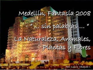 Medellín, Fantasía 2008
    “ … sin palabras … “
La Naturaleza, Animales,
        Plantas y Flores

                Por: Luis e. Vásquez r.
 