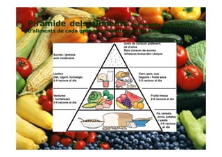 Piràmide dels aliments: representa la quantitat
d’aliments de cada grup que hem de prendre cada dia
6Adrià Pons Boldú - 4rt A
 