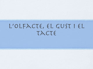 l’olfacte, el gust i el tacte 