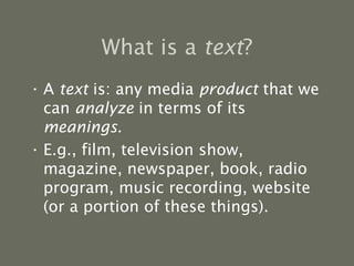 Media Analysis and Criticism | PPT