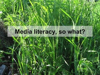 Media literacy, so what? 