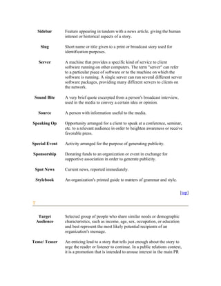 Media relation-glossary | DOC