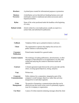 Media relation-glossary | DOC