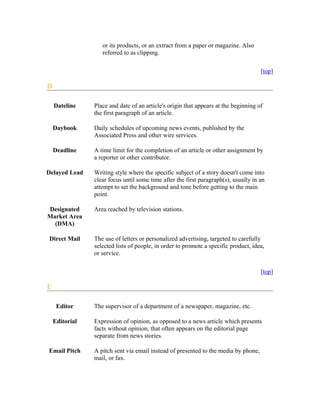 Media relation-glossary | DOC
