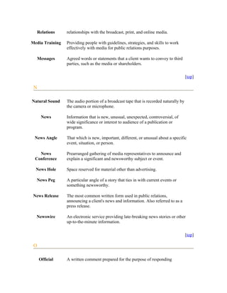 Media relation-glossary | DOC
