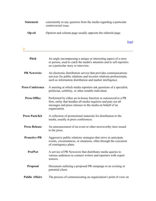 Media relation-glossary | DOC