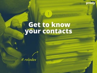 1 
2 
3 
4 
prezly 
Here’s a 4-step approach 
Get to know your contacts 
Create a visual social media story 
Send multimed...