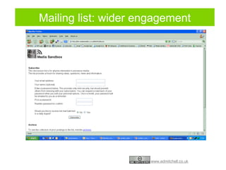 Mailing list: wider engagement 