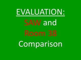 EVALUATION:SAW and Room 38 Comparison 