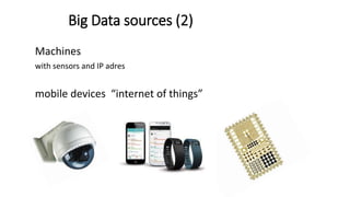 Big Data sources (2)
Machines
with sensors and IP adres
mobile devices “internet of things”
 