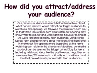 How did you attract/address  your audience? ,[object Object]