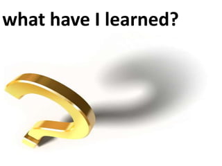 what have I learned?