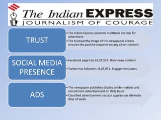 The Indian Express | Media and Advertising | Vrishin Bhamri | PPTX