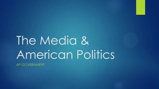 The Media &
American Politics
AP GOVERNMENT
 