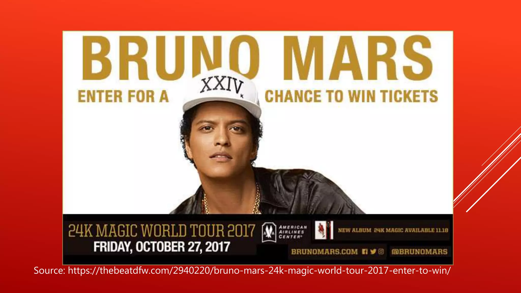 Source: https://thebeatdfw.com/2940220/bruno-mars-24k-magic-world-tour-2017-enter-to-win/
 