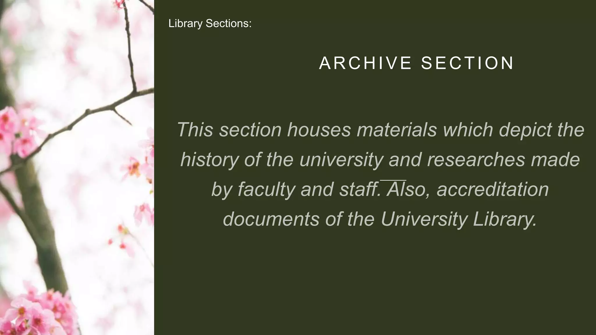 ARCHIVE SECTION
Library Sections:
 