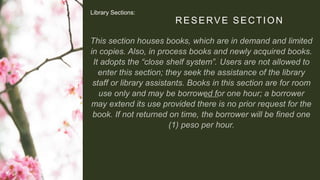RESERVE SECTION
Library Sections: