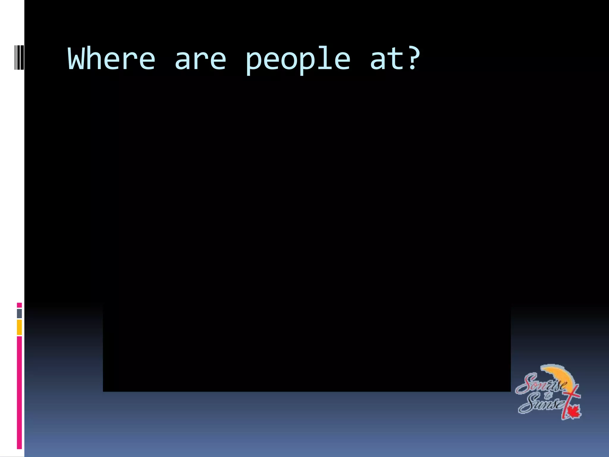 Where are people at?
 