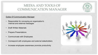 Media and Tools of Communication Manager | PPTX