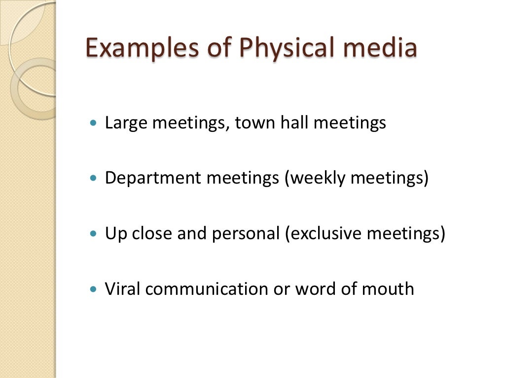 Media and types of communication