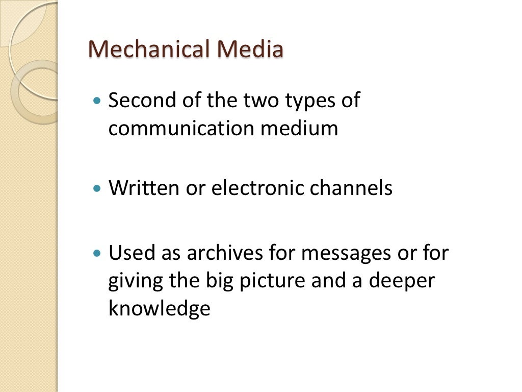 Media and types of communication