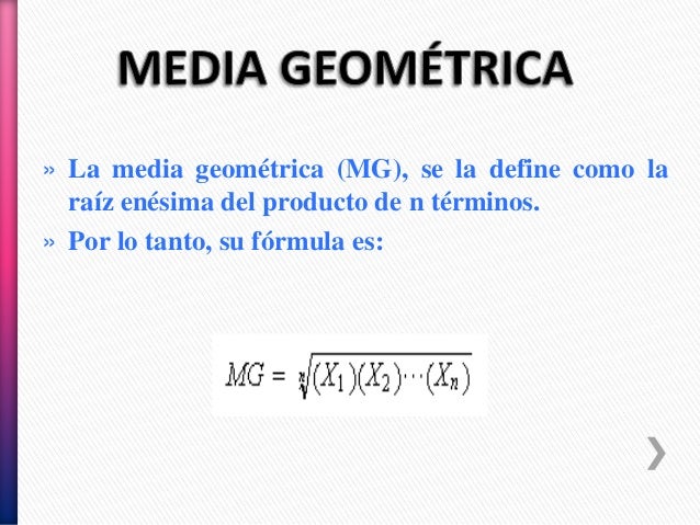 Resultado de imagen para media geometrica