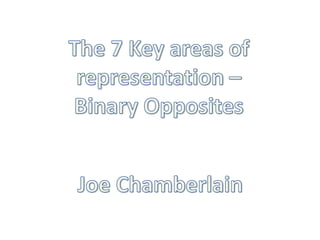 The 7 Key areas of representation – Binary Opposites Joe Chamberlain 