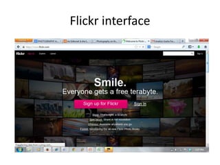 Flickr interface
 