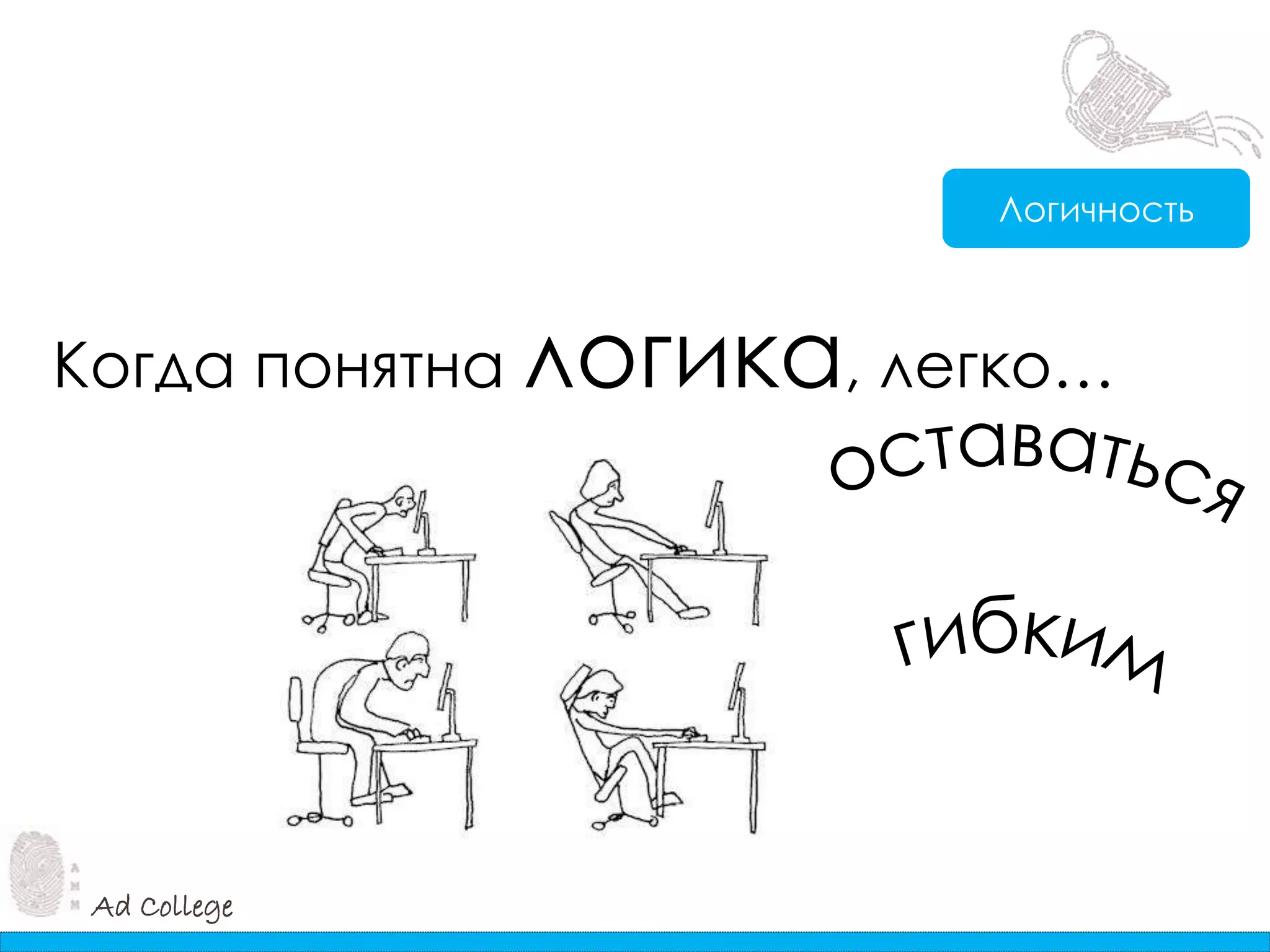 Ad College
Когда понятна логика, легко…
Логичность
 