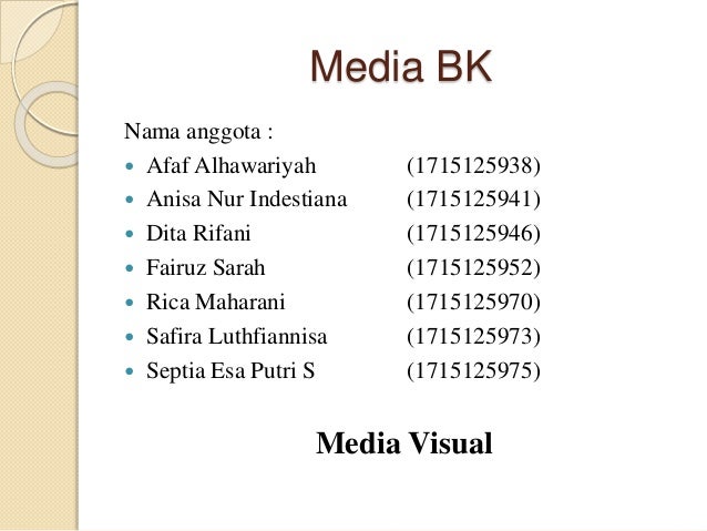 Media Visual Matakuliah Media Bk