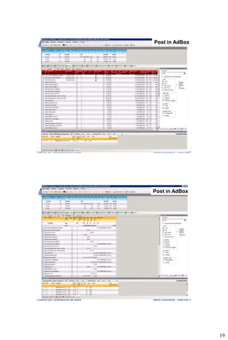 Post in AdBox




Il partner per i professionisti dei media   Media Consultants – www.mcs.it




                                            Post in AdBox




Il partner per i professionisti dei media   Media Consultants – www.mcs.it




                                                                             19
 